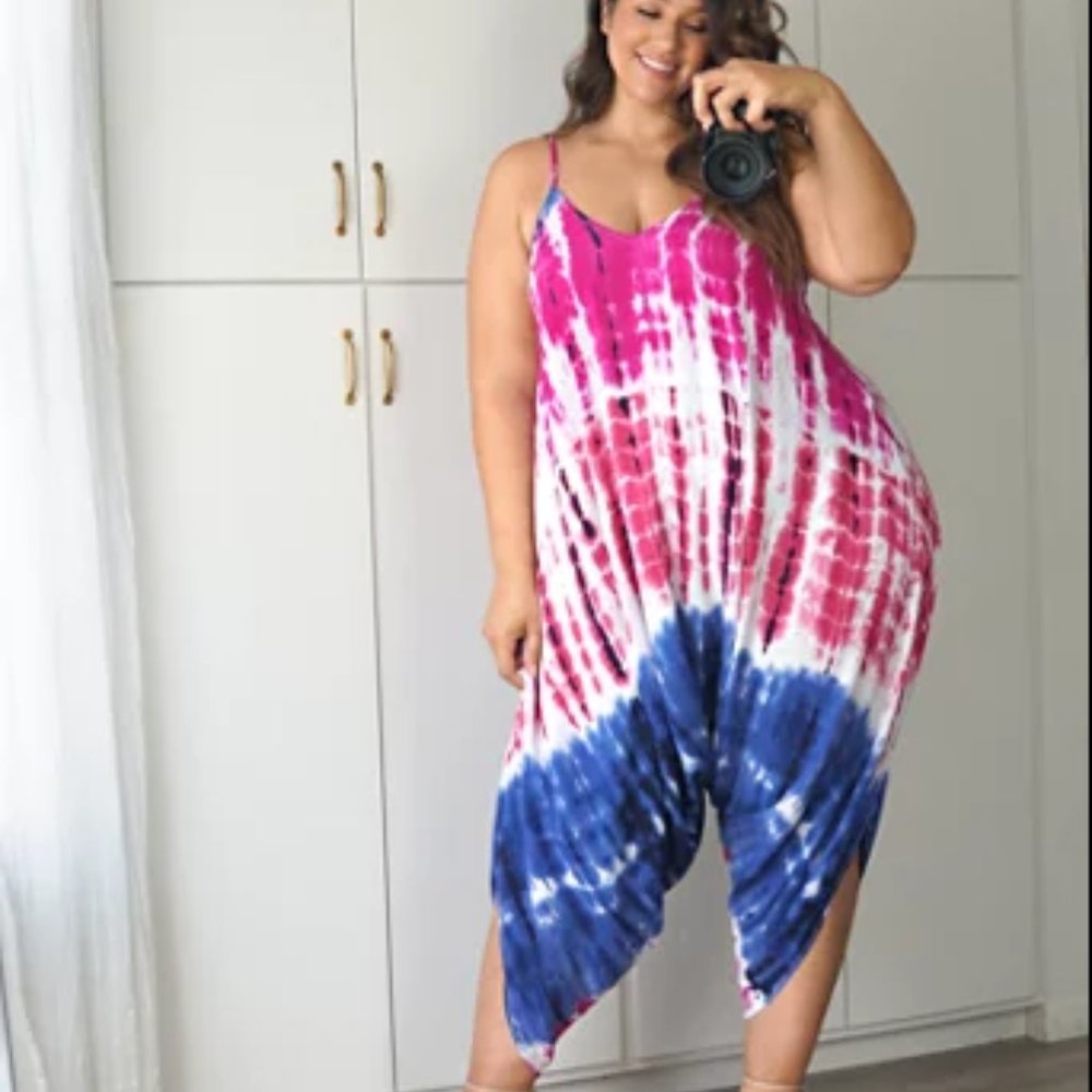 #6H FASHION TO FIGURE SENA TIE DYE HAREM JUMPER